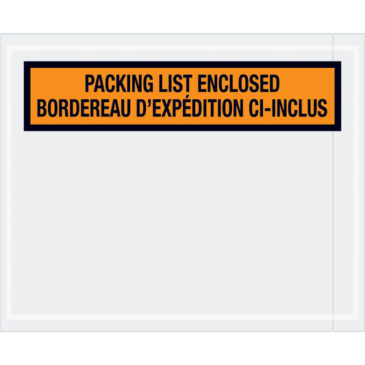 4 1/2 x 5 1/2" Bilingual Packing List Envelopes English/French - PL501