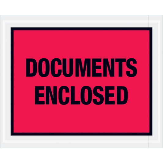 4 1/2 x 5 1/2" Red "Documents Enclosed" Envelopes - PL438