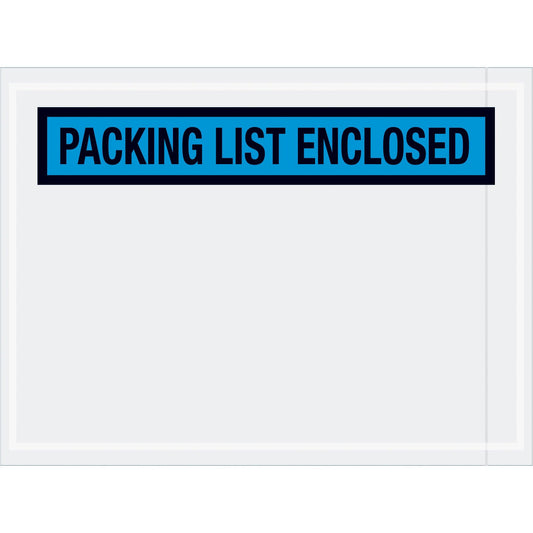 4 1/2 x 6" Blue "Packing List Enclosed" Envelopes - PL488