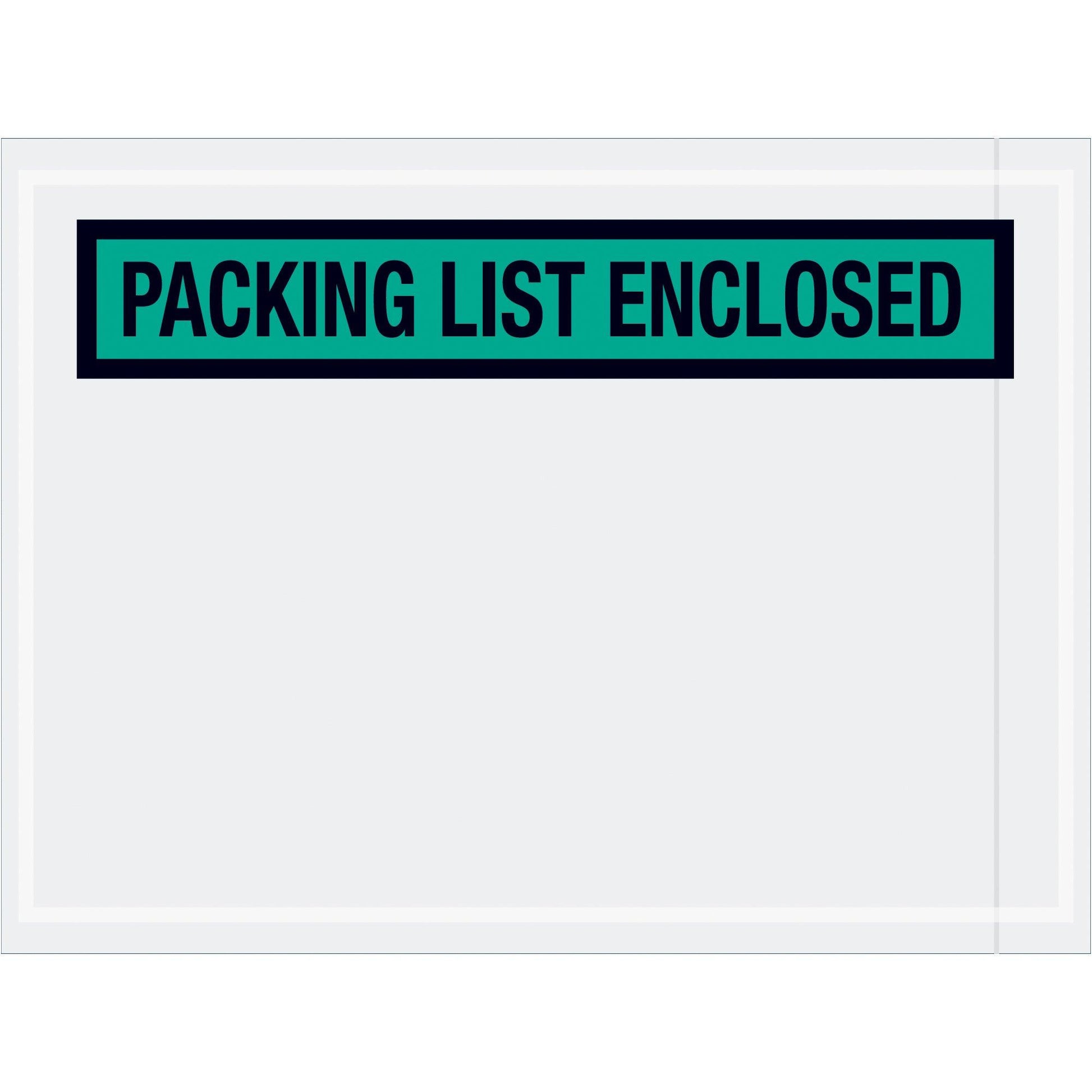 4 1/2 x 6" Green "Packing List Enclosed" Envelopes - PL489