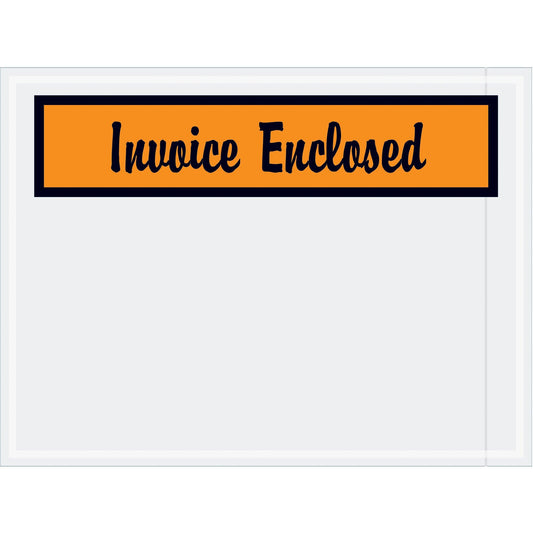 4 1/2 x 6" Orange "Invoice Enclosed" Envelopes - PL3