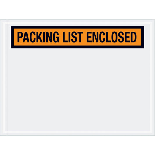 4 1/2 x 6" Orange "Packing List Enclosed" Envelopes - PL442