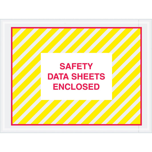 4 1/2 x 6" "Safety Data Sheets Enclosed" SDS Envelopes - PL498