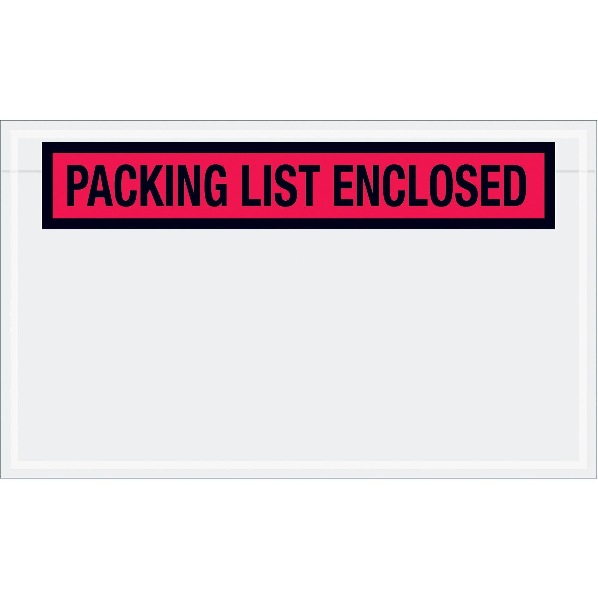 4 1/2 x 7 1/2" Red "Packing List Enclosed" Envelopes - PL461