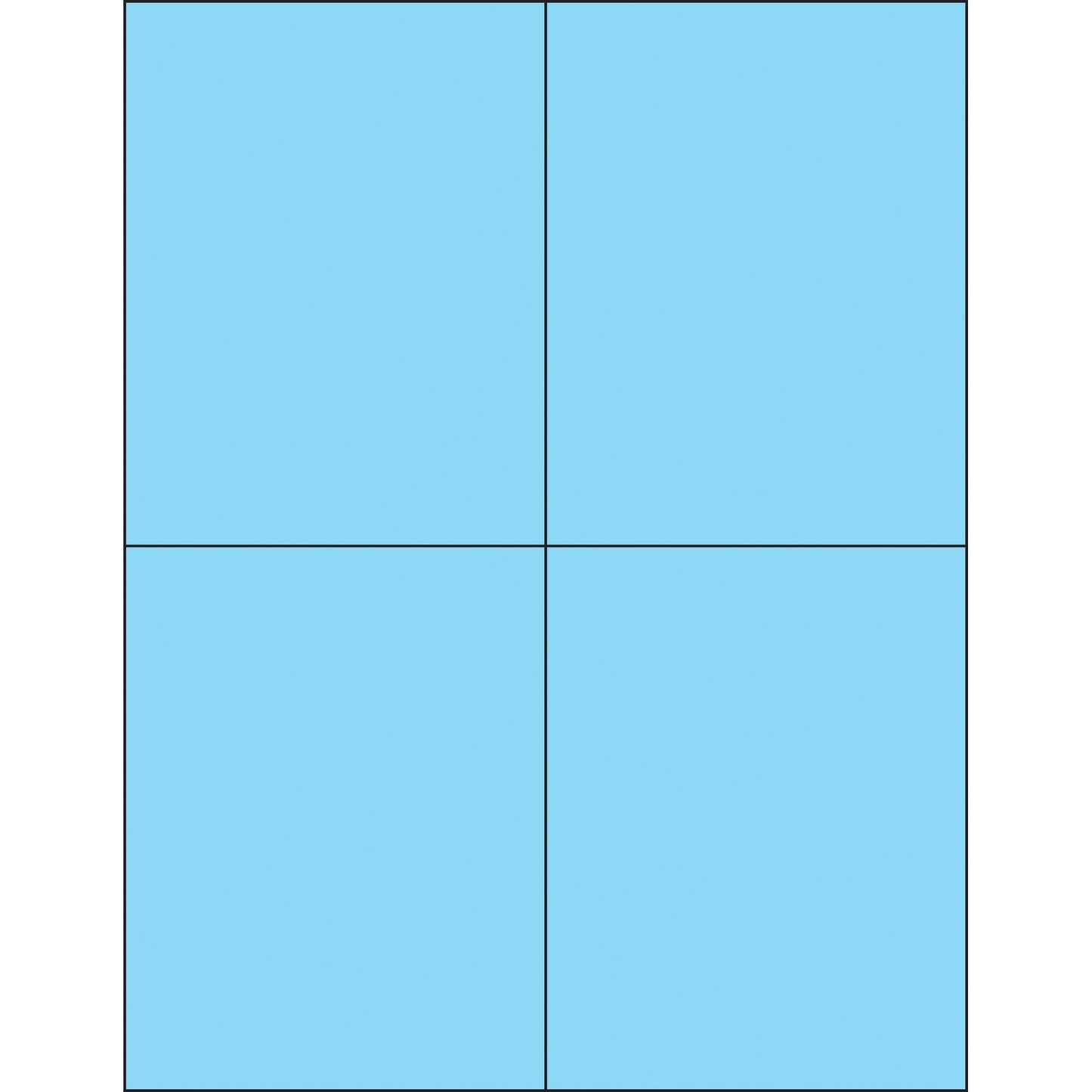 4 1/4 x 5 1/2" Fluorescent Pastel Blue Rectangle Laser Labels - LL183BE