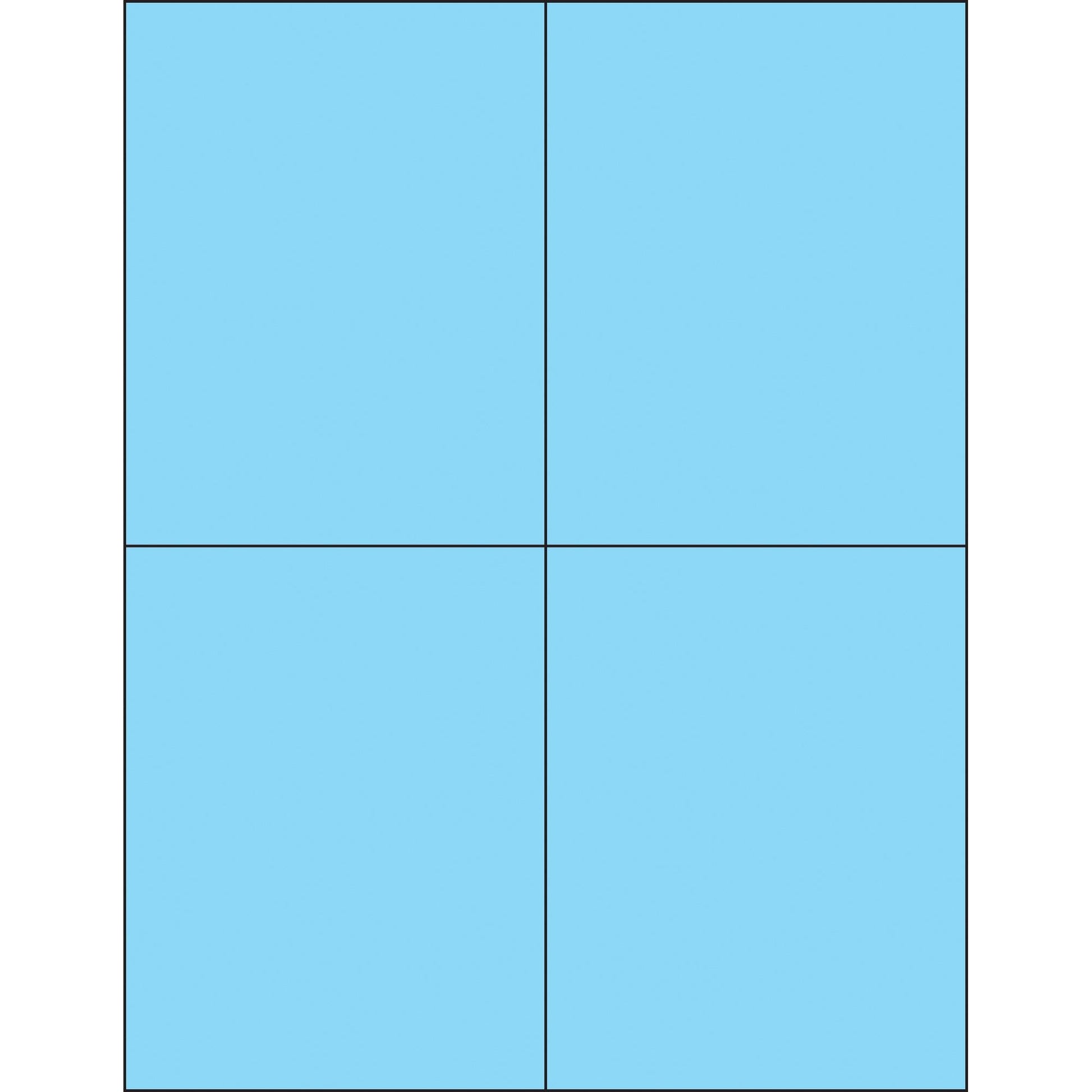 4 1/4 x 5 1/2" Fluorescent Pastel Blue Rectangle Laser Labels - LL183BE