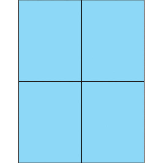 4 1/4 x 5 1/2" Fluorescent Pastel Blue Rectangle Laser Labels - LL183BE