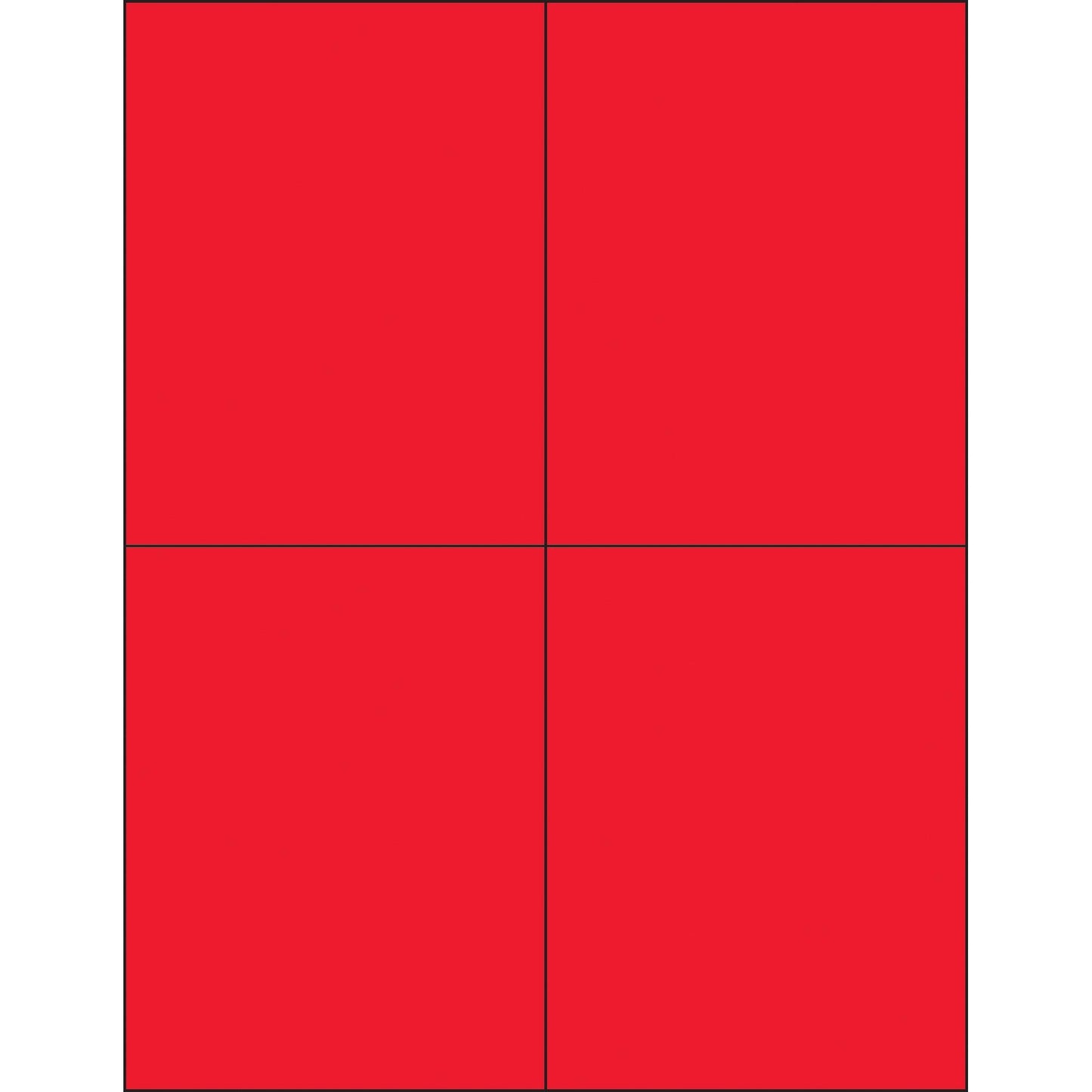 4 1/4 x 5 1/2" Fluorescent Red Rectangle Laser Labels - LL183RD