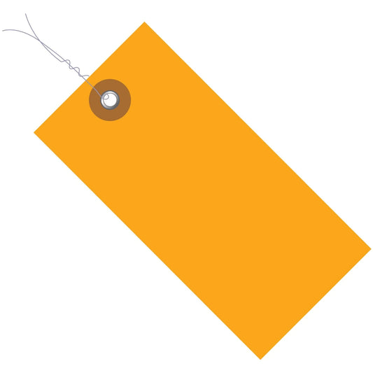 4 3/4 x 2 3/8" Orange Tyvek® Shipping Tags - Pre-Wired - G14053E Box Packaging Partner