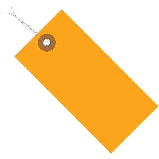 4 3/4 x 2 3/8" Orange Tyvek® Shipping Tags - Pre-Wired - G14053E