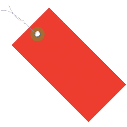 4 3/4 x 2 3/8" Red Tyvek® Shipping Tags - Pre-Wired - G14053D
