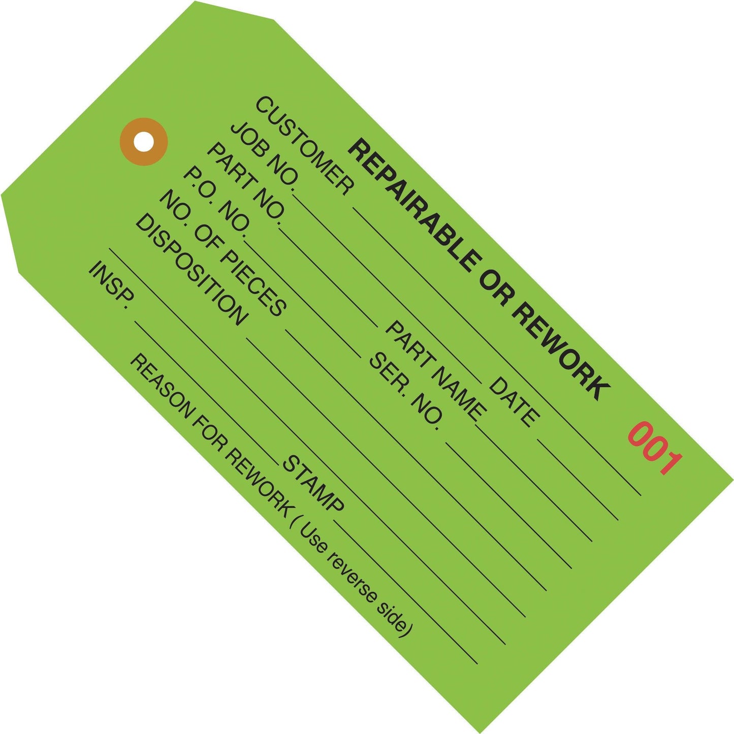 4 3/4 x 2 3/8" - "Repairable or Rework" Inspection Tags - G20041
