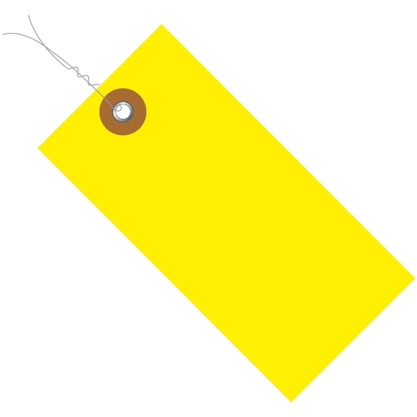 4 3/4 x 2 3/8" Yellow Tyvek® Shipping Tags - Pre-Wired - G14053B Box Packaging Partner