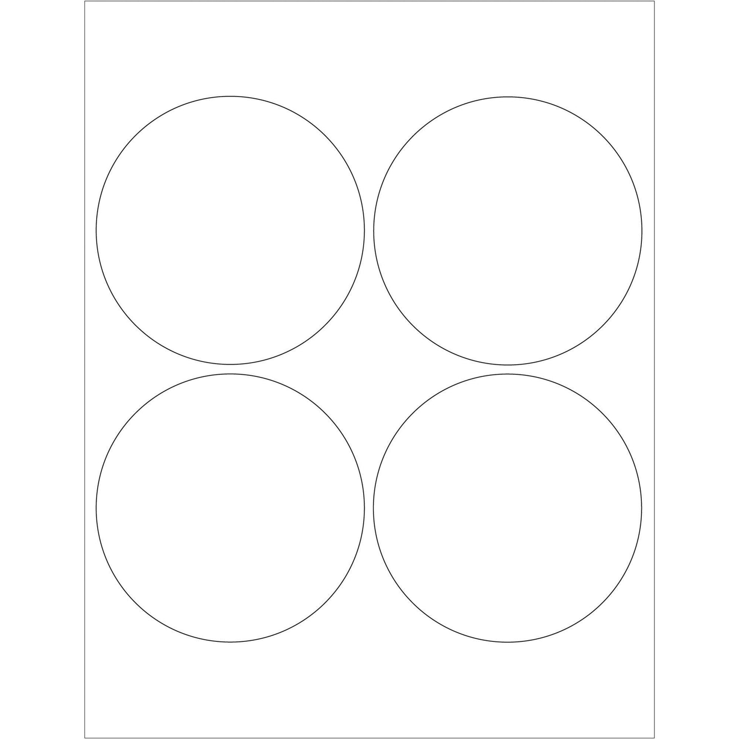 4" Glossy White Circle Laser Labels - LL305