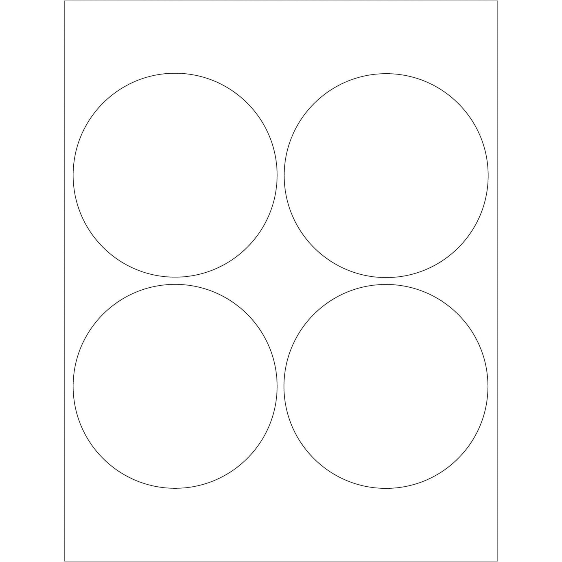 4" Glossy White Circle Laser Labels - LL305