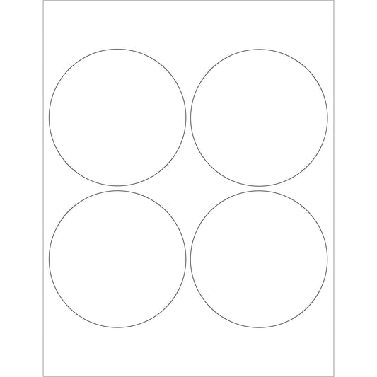 4" White Circle Laser Labels - LL148