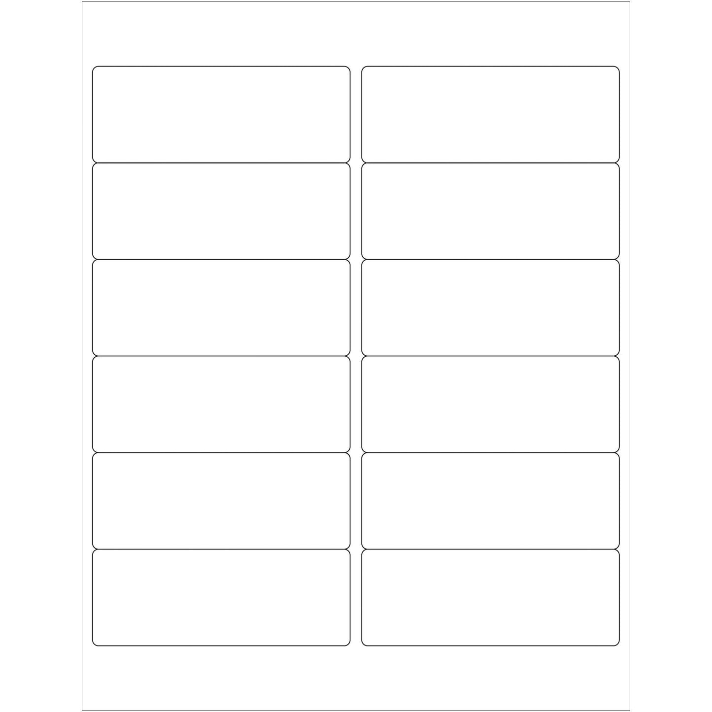 4 x 1 1/2" White Rectangle Laser Labels - LL123