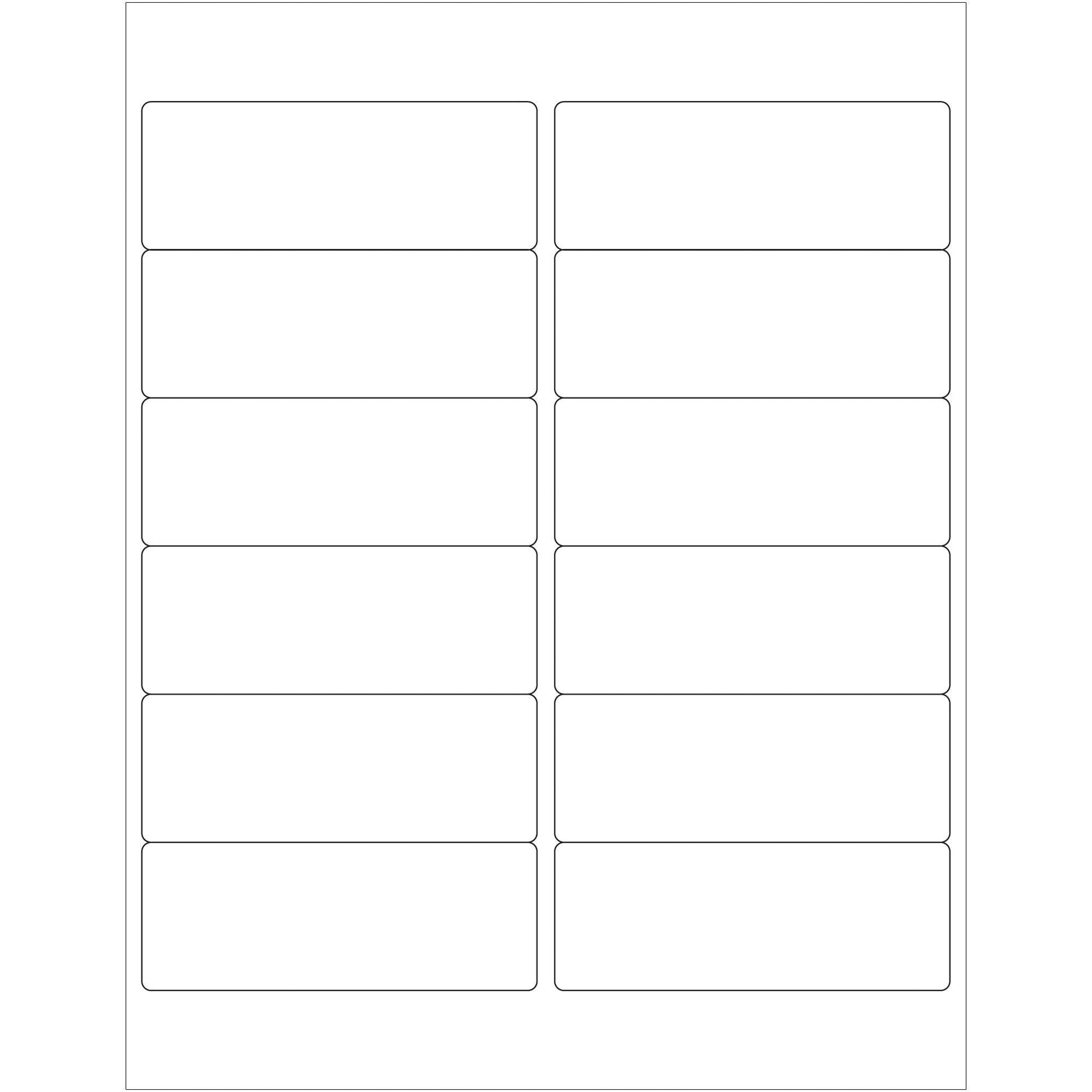 4 x 1 1/2" White Rectangle Laser Labels - LL123