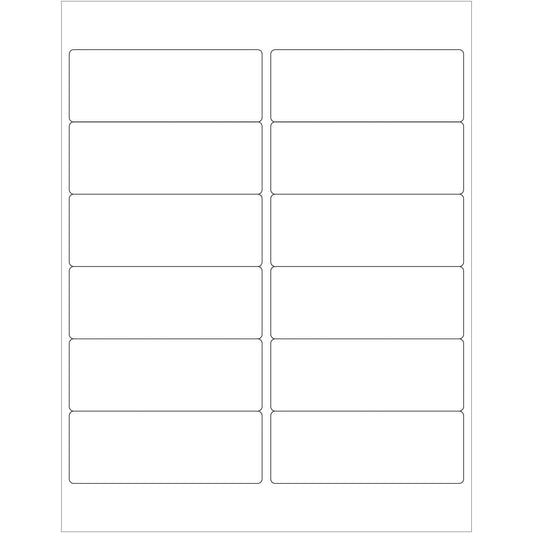 4 x 1 1/2" White Rectangle Laser Labels - LL123