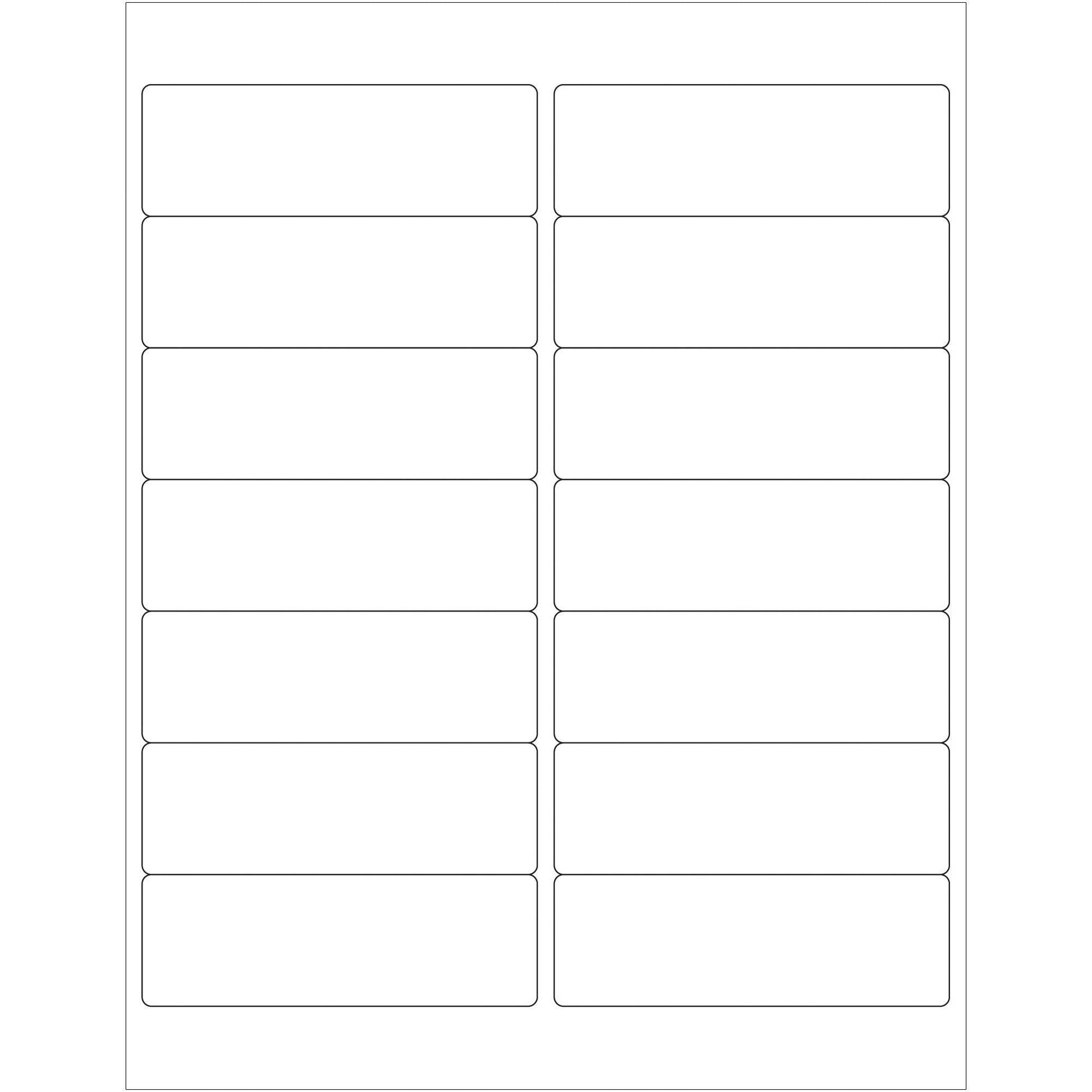 4 x 1 1/3" White Rectangle Laser Labels - LL122