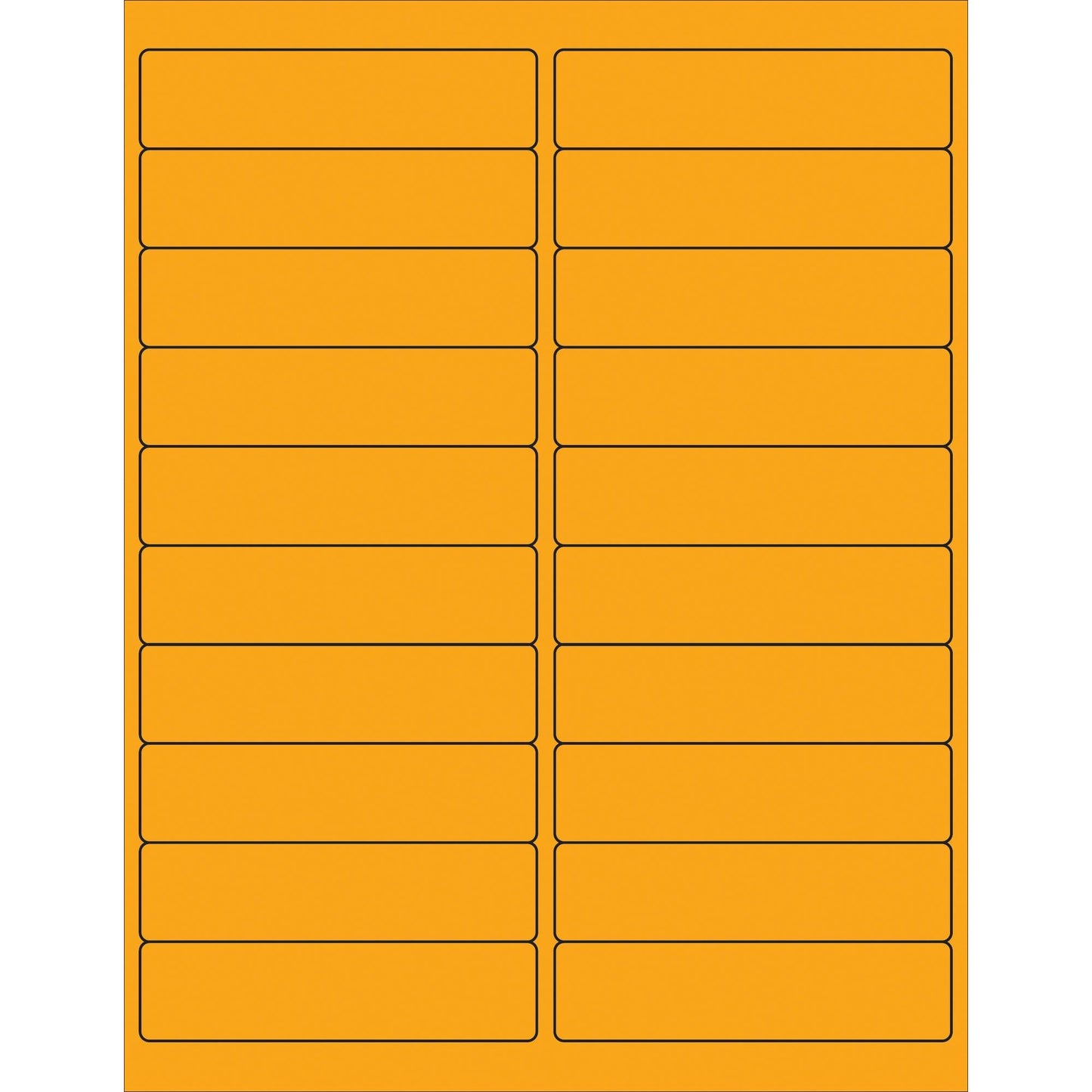 4 x 1" Fluorescent Orange Rectangle Laser Labels - LL177OR