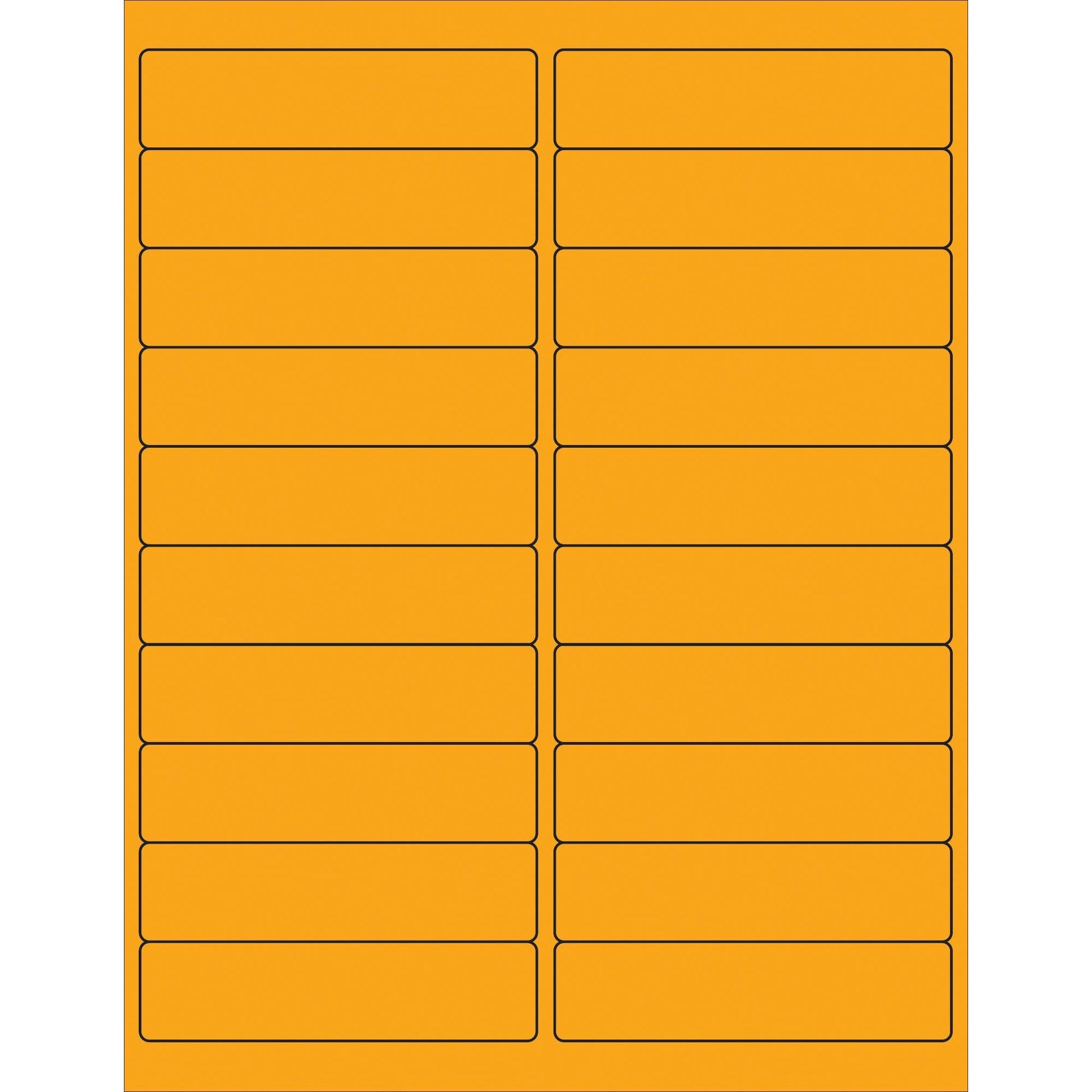 4 x 1" Fluorescent Orange Rectangle Laser Labels - LL177OR