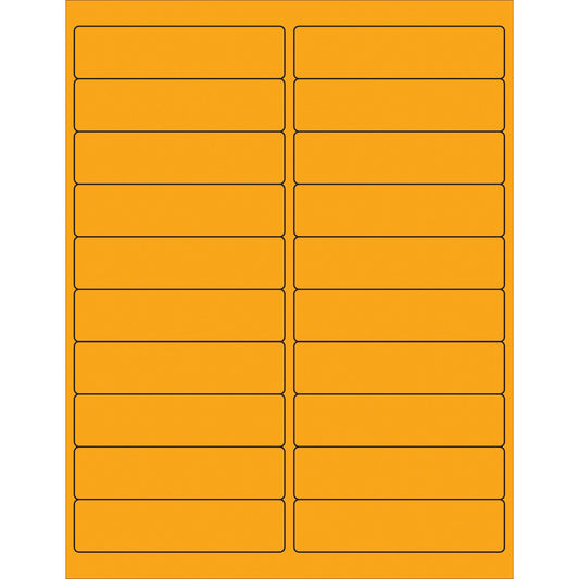 4 x 1" Fluorescent Orange Rectangle Laser Labels - LL177OR