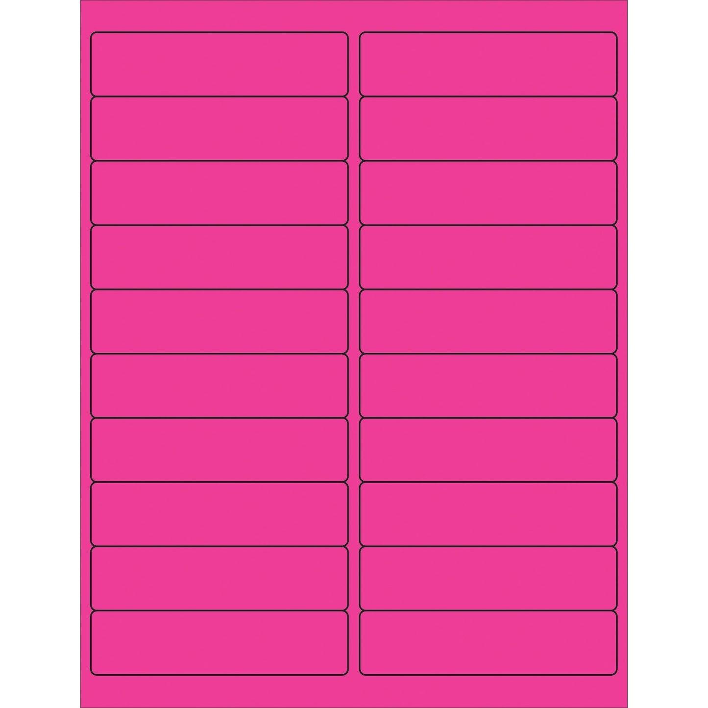 4 x 1" Fluorescent Pink Rectangle Laser Labels - LL177PK