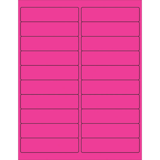 4 x 1" Fluorescent Pink Rectangle Laser Labels - LL177PK