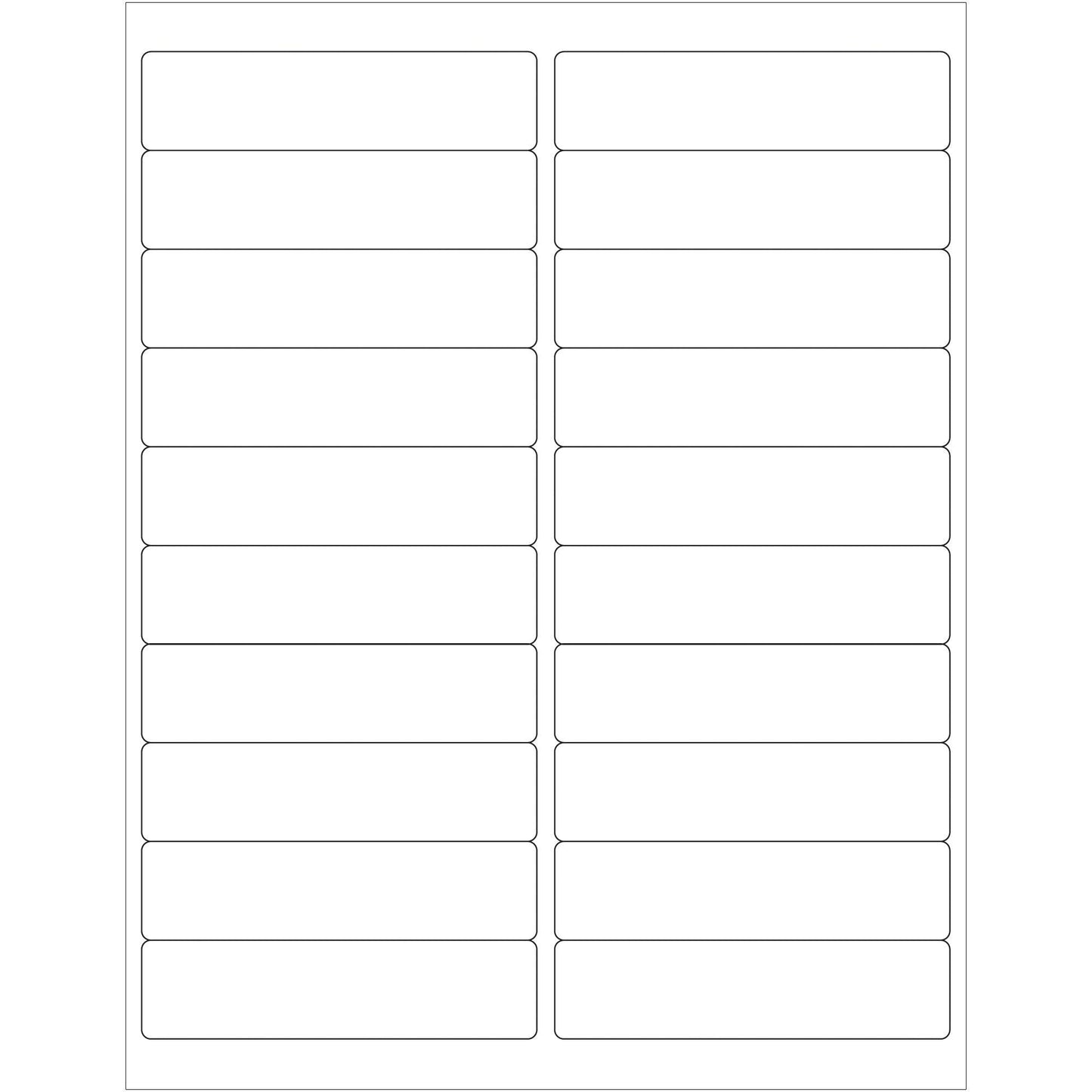 4 x 1" White Rectangle Laser Labels - LL121