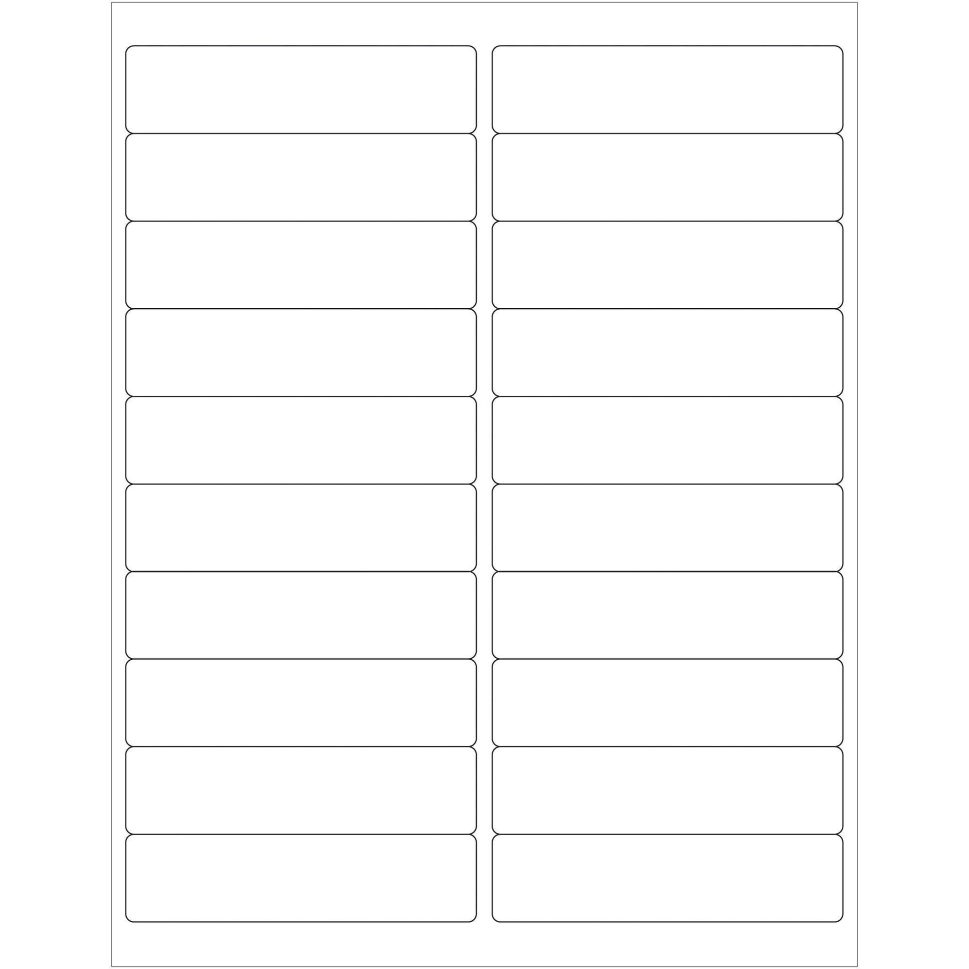 4 x 1" White Rectangle Laser Labels - LL121