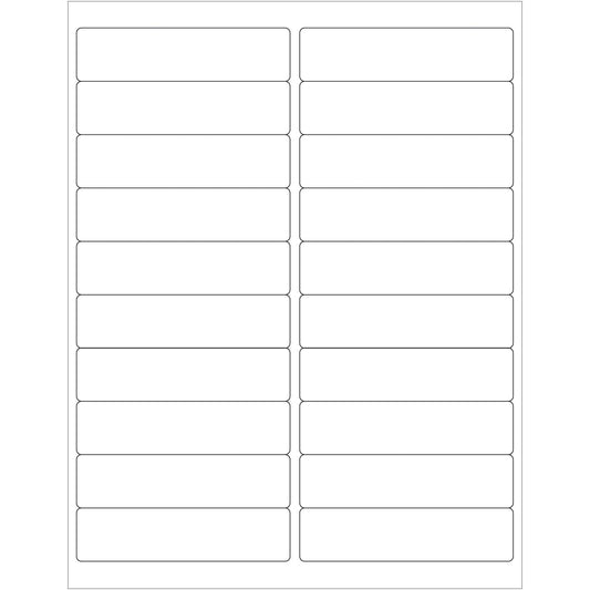 4 x 1" White Rectangle Laser Labels - LL121