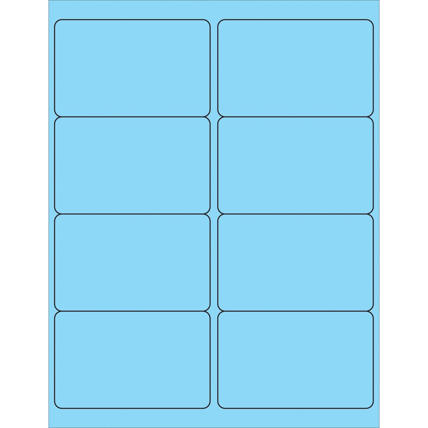 4 x 2 1/2" Fluorescent Pastel Blue Rectangle Laser Labels - LL179BE