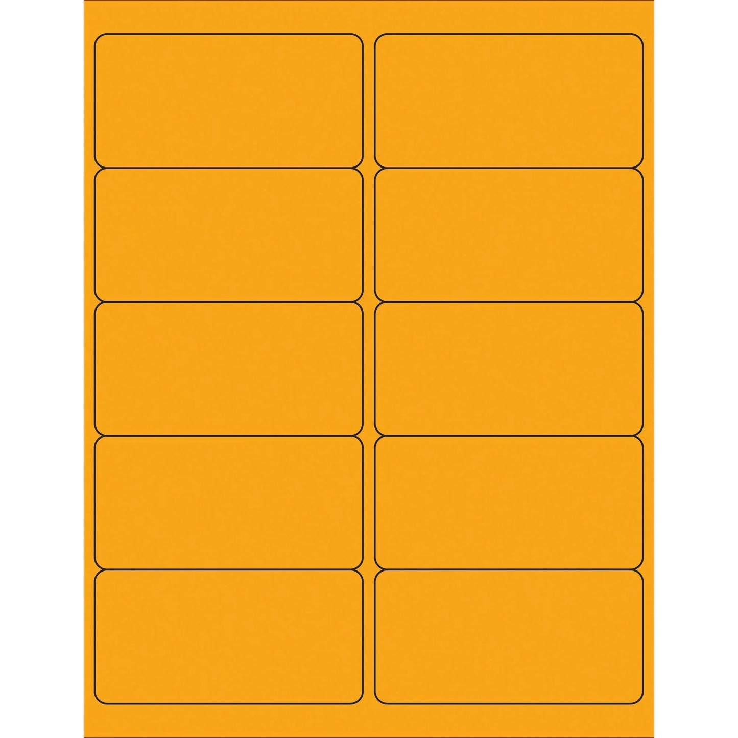 4 x 2" Fluorescent Orange Removable Rectangle Laser Labels - LL410OR Box Packaging Partner
