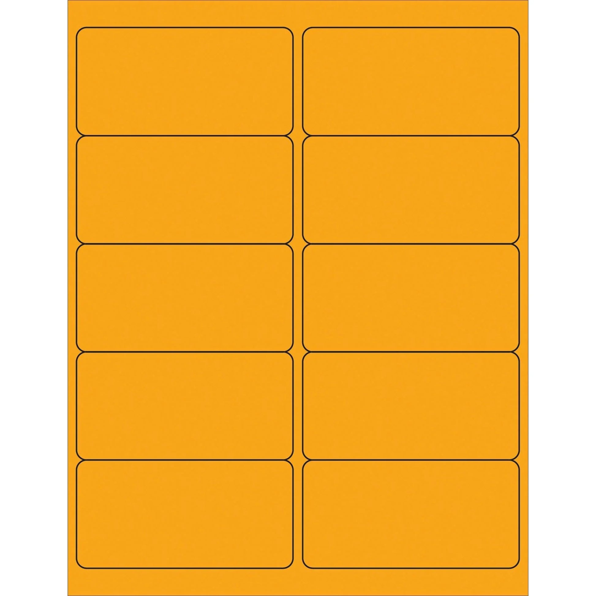 4 x 2" Fluorescent Orange Removable Rectangle Laser Labels - LL410OR Box Packaging Partner