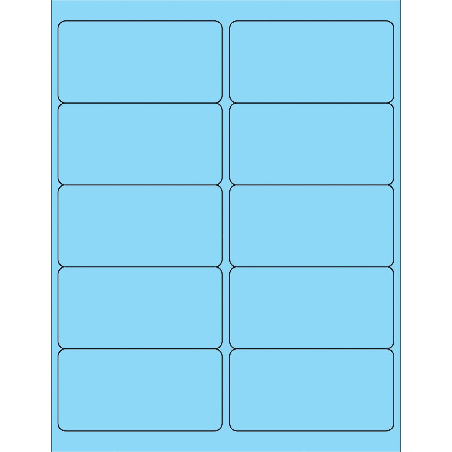 4 x 2" Fluorescent Pastel Blue Rectangle Laser Labels - LL178BE