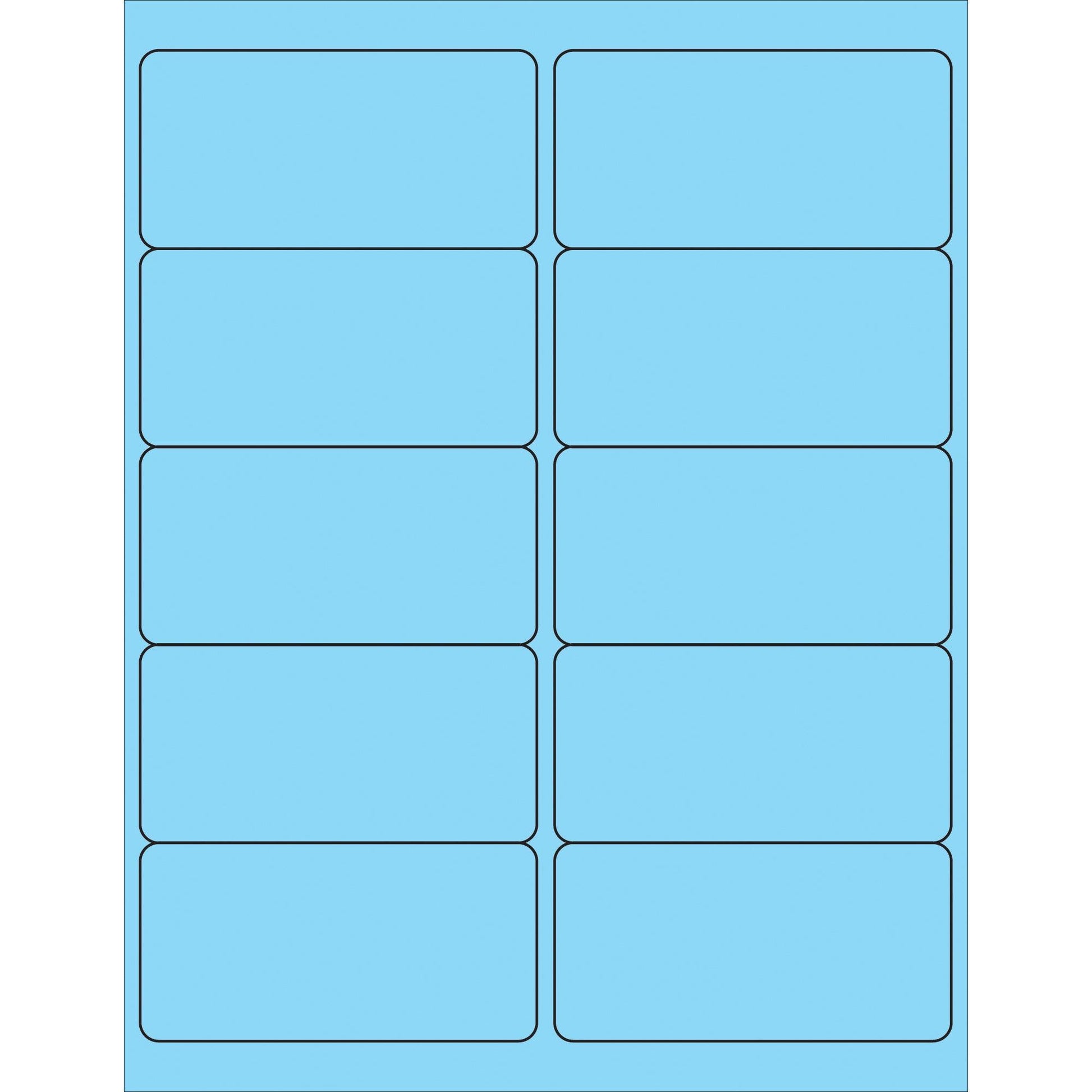 4 x 2" Fluorescent Pastel Blue Rectangle Laser Labels - LL178BE