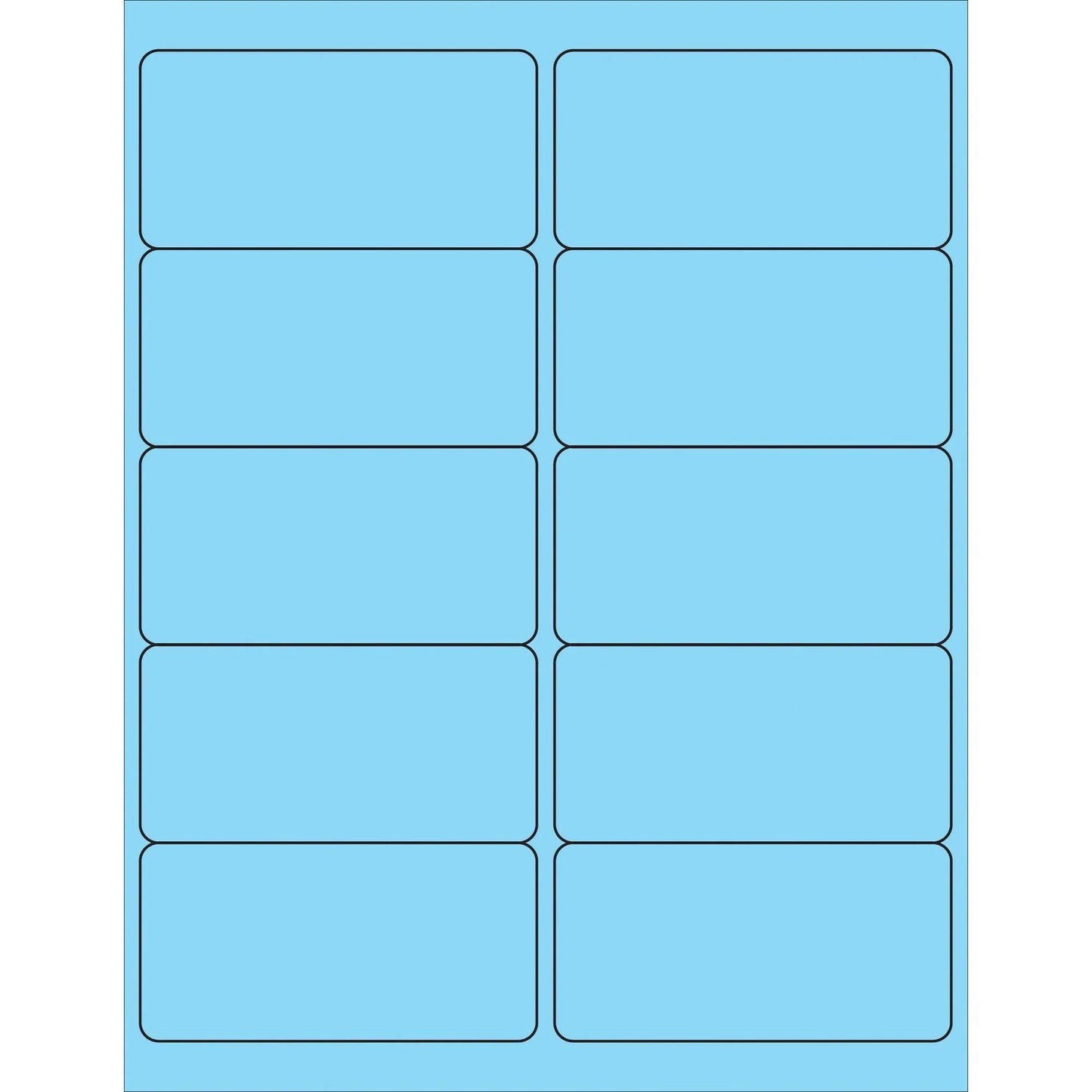 4 x 2" Fluorescent Pastel Blue Removable Rectangle Laser Labels - LL410BE Box Packaging Partner