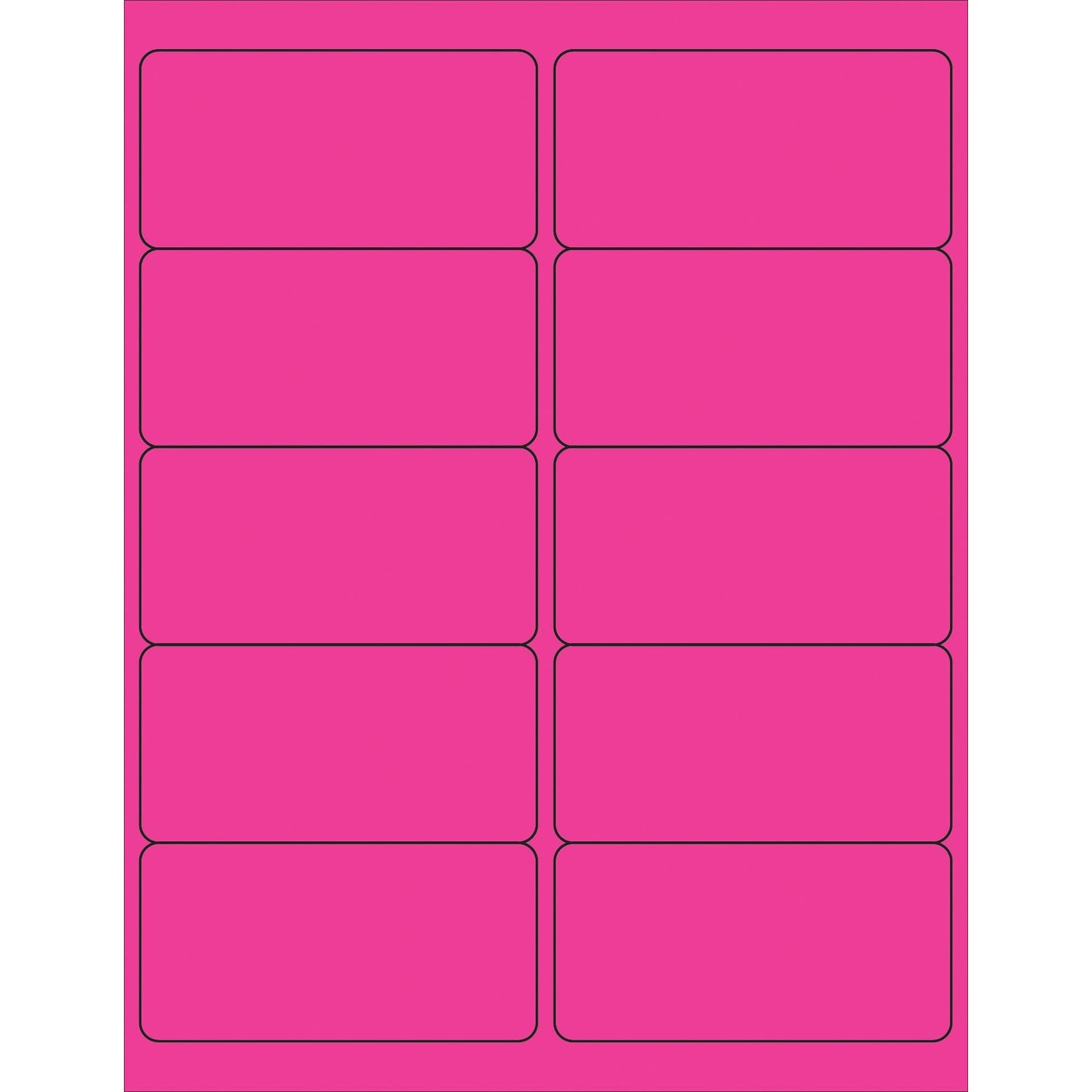 4 x 2" Fluorescent Pink Rectangle Laser Labels - LL178PK