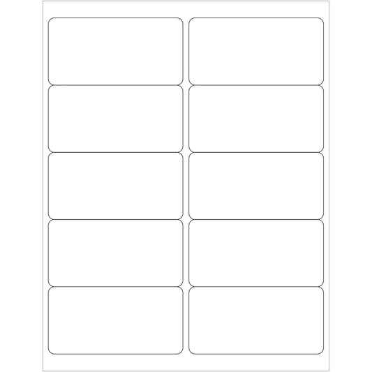 4 x 2" Glossy White Rectangle Laser Labels - LL202