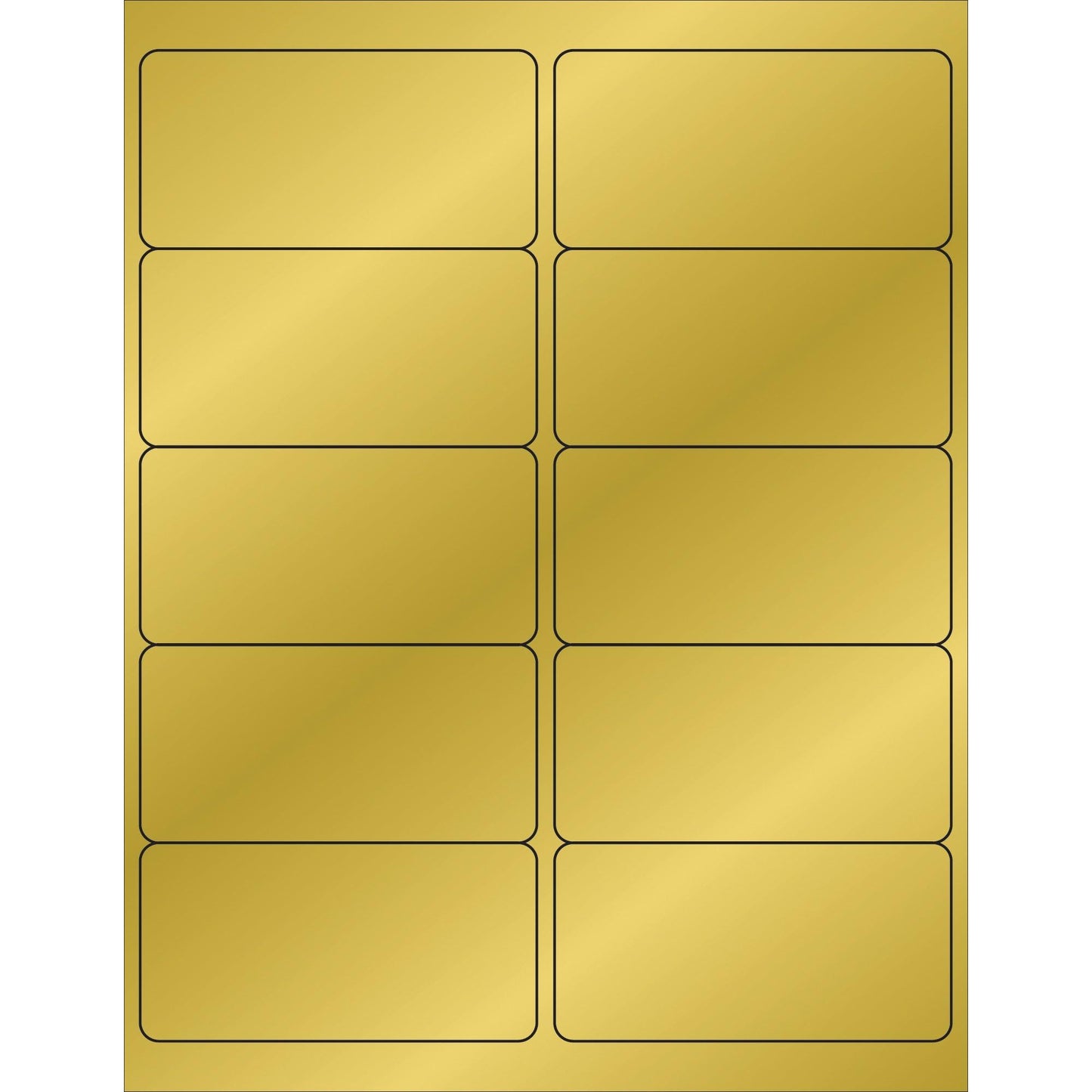 4 x 2" Gold Foil Rectangle Laser Labels - LL211GD