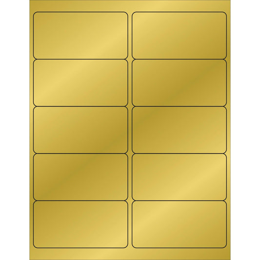 4 x 2" Gold Foil Rectangle Laser Labels - LL211GD