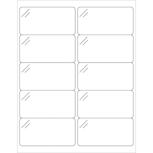 4 x 2" Pure Clear Rectangle Laser Labels - LL238CC