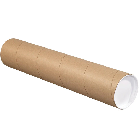 4 x 20" Kraft Tubes with Caps - P4020K Box Packaging Partner