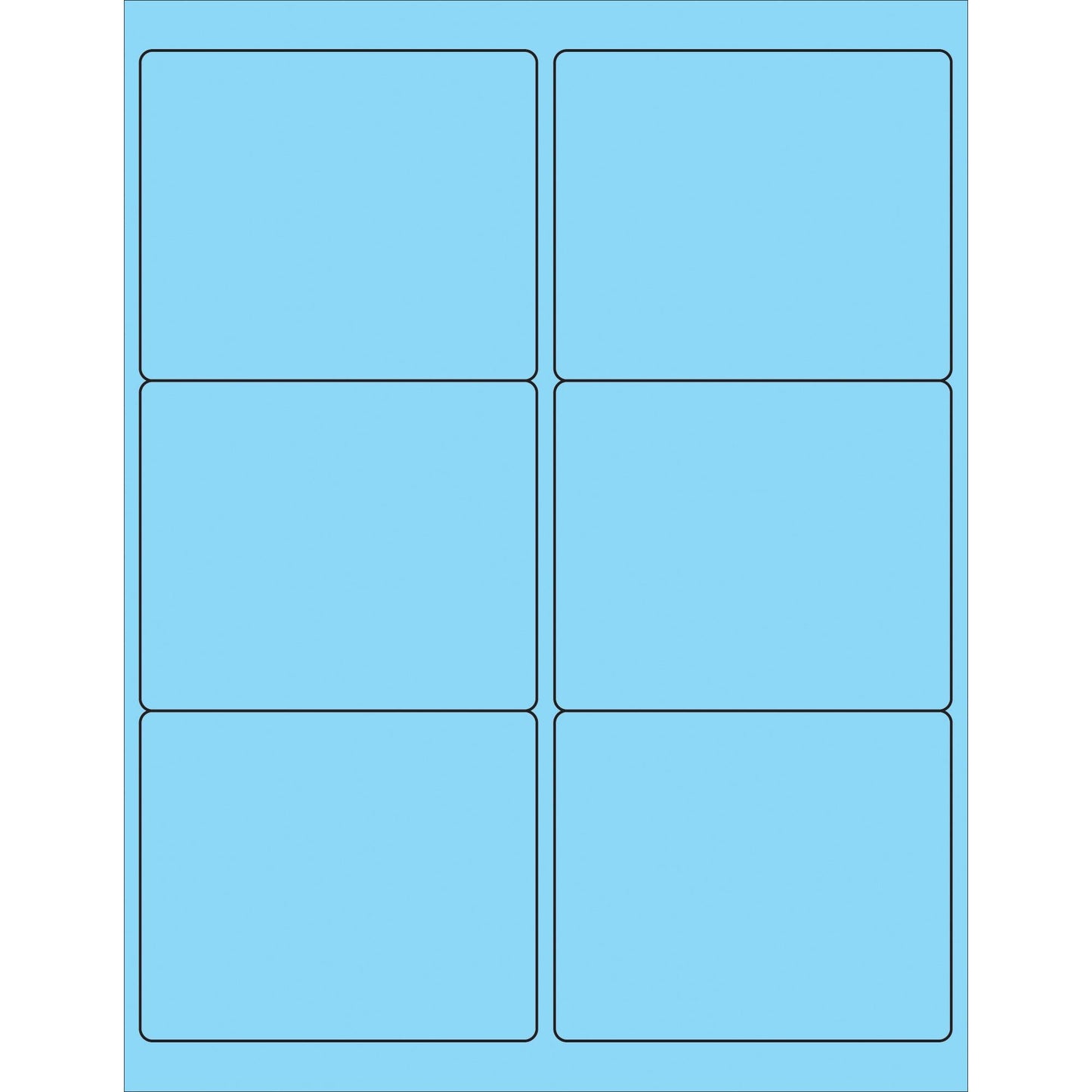 4 x 3 1/3" Fluorescent Pastel Blue Rectangle Laser Labels - LL180BE