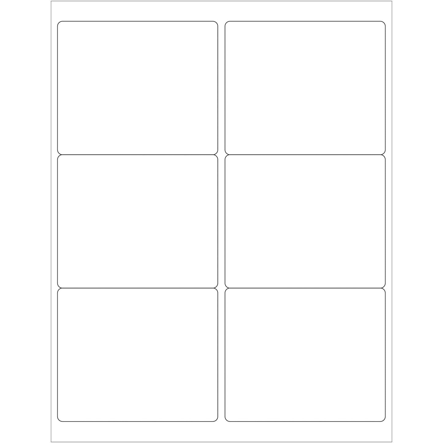 4 x 3 1/3" Glossy White Rectangle Laser Labels - LL203