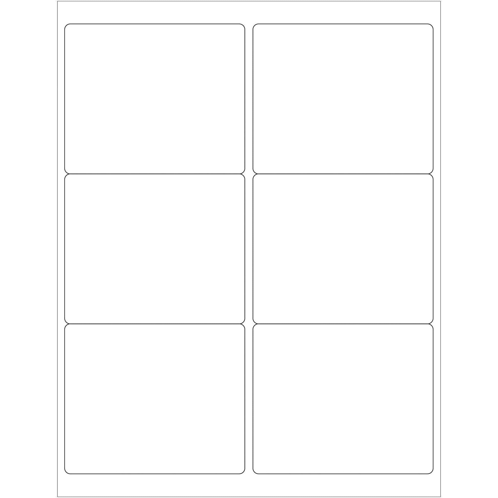 4 x 3 1/3" Glossy White Rectangle Laser Labels - LL203