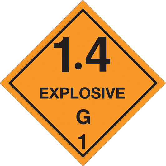 4 x 4" - "1.4 - Explosive - G 1" Labels - DL5090