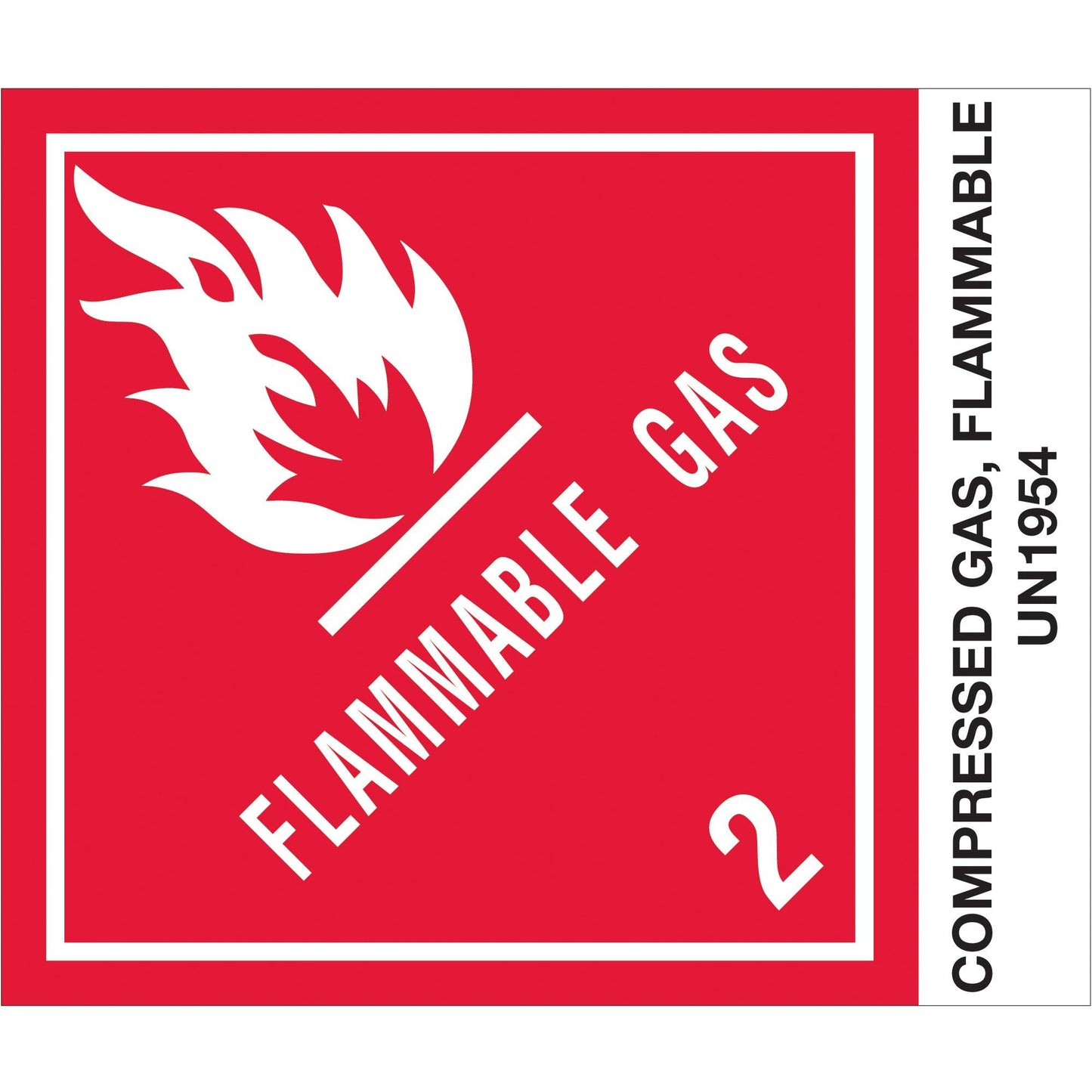 4 x 4 3/4" - "Compressed Gas, Flammable, N.O.S." Labels - DL507P1