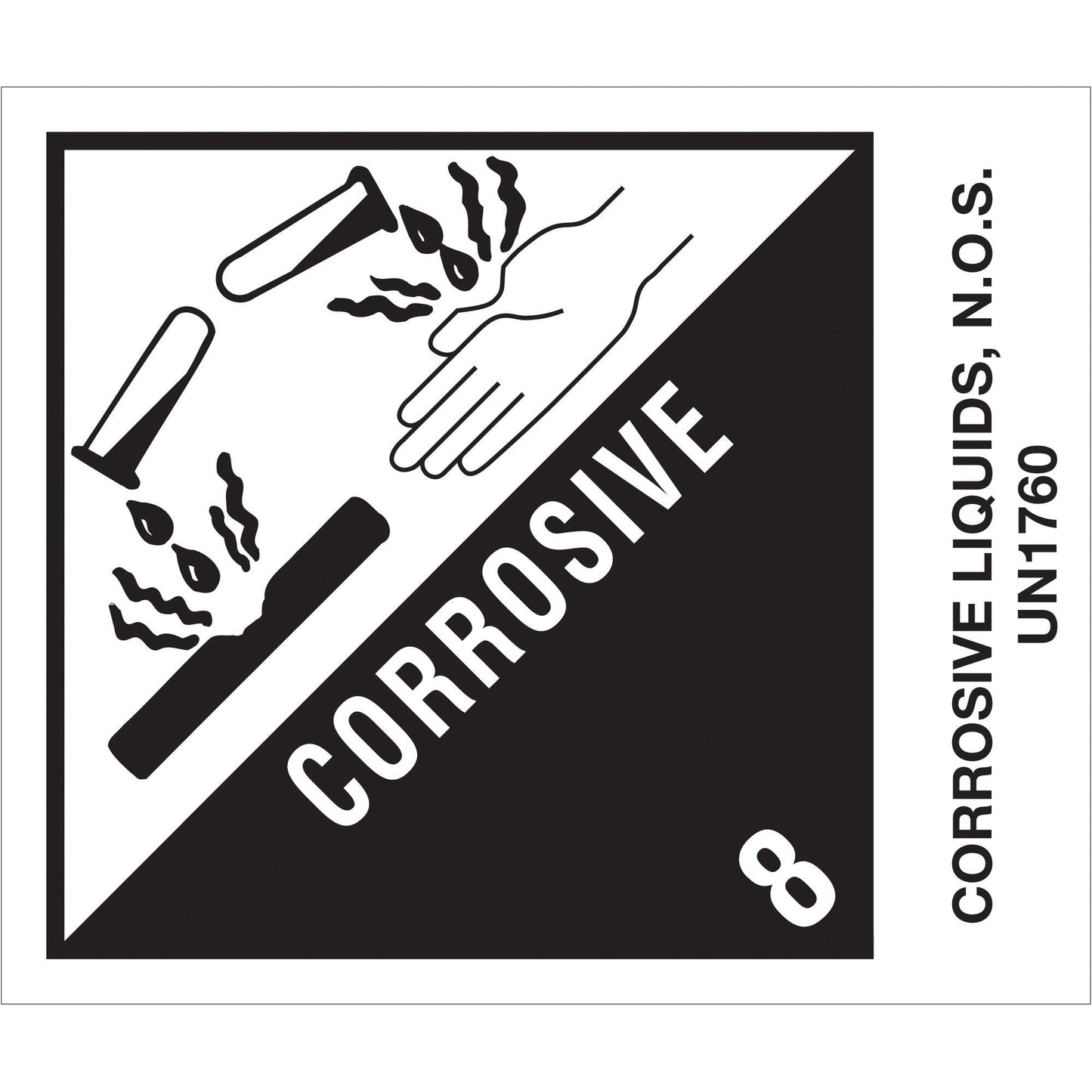 4 x 4 3/4" - "Corrosive Liquids, N.O.S." Labels - DL524P2